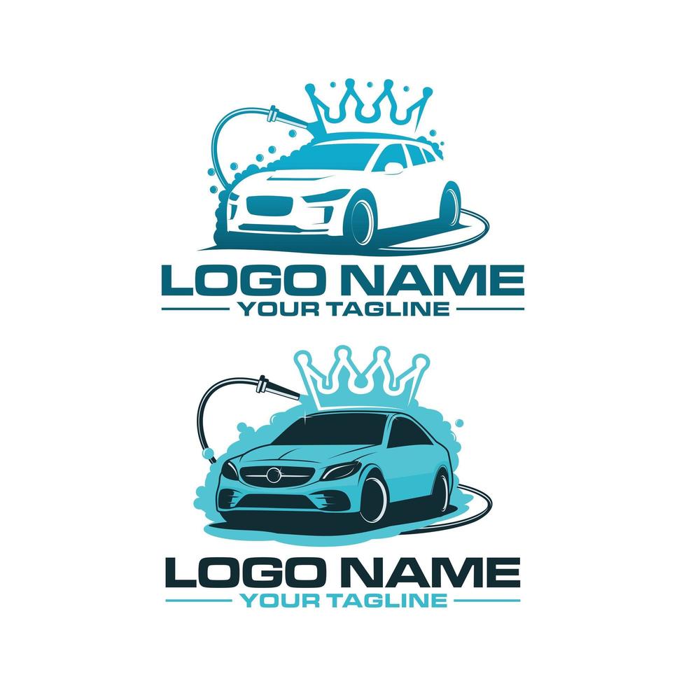 modello di logo di lavaggio auto re vettore