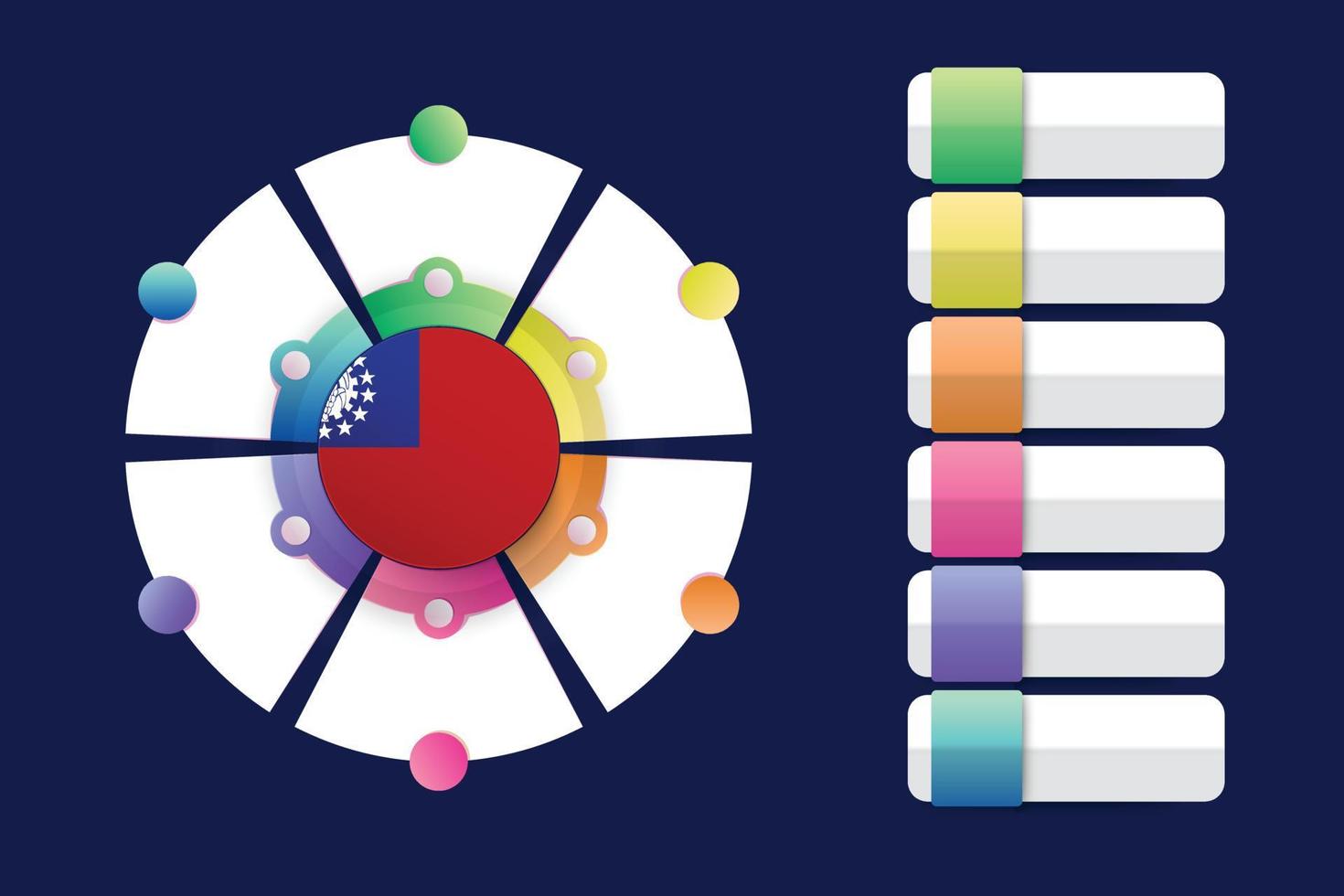 bandiera myanmar birmania con design infografico incorporato con forma rotonda divisa vettore
