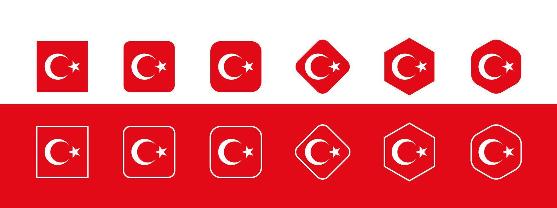 bandiera nazionale della turchia, bandiera turca in modalità colore proporzione standard rgb. illustrazione vettoriale