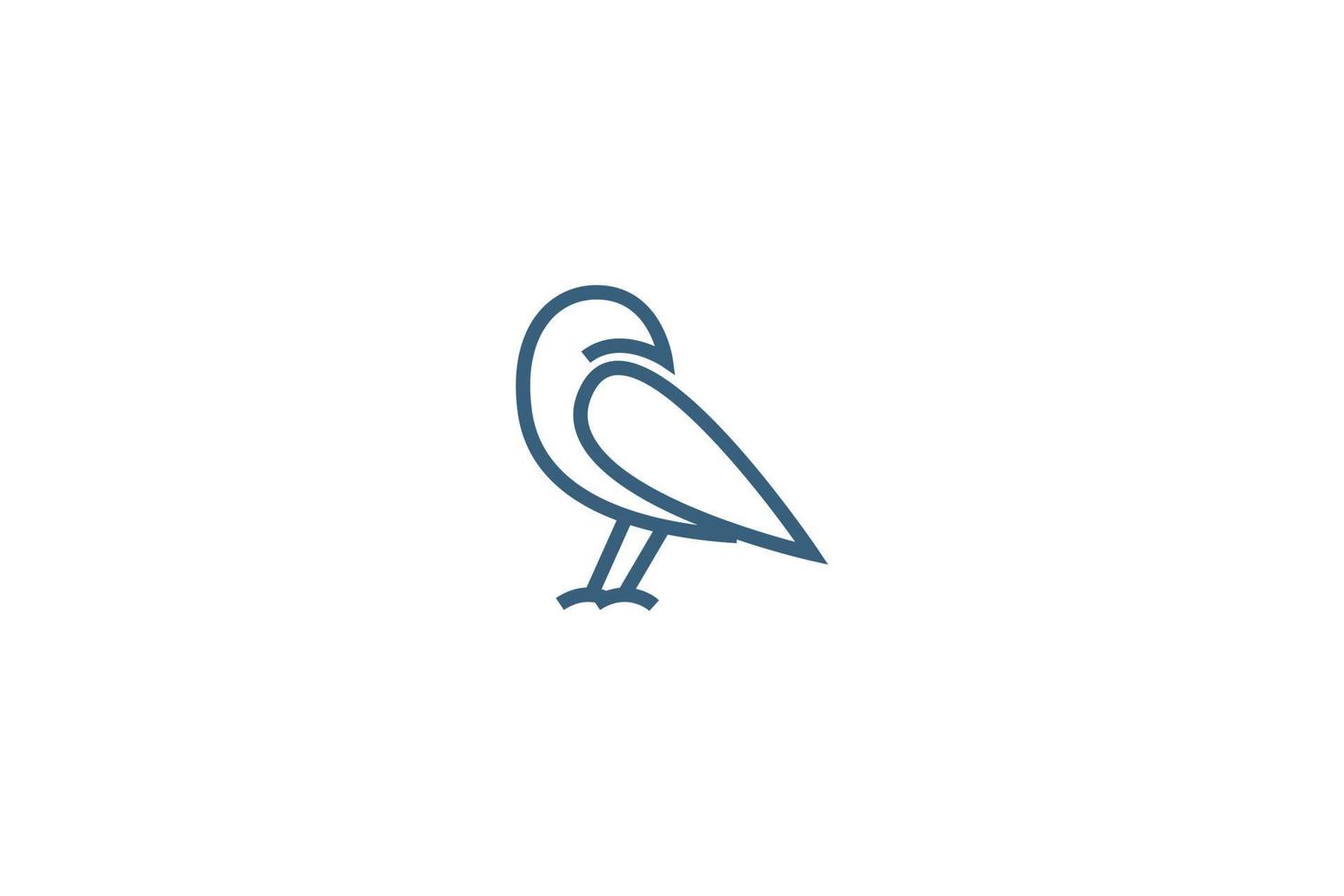 semplice design del logo del corvo, corvo astratto, corvo a linea singola, illustrazione vettoriale