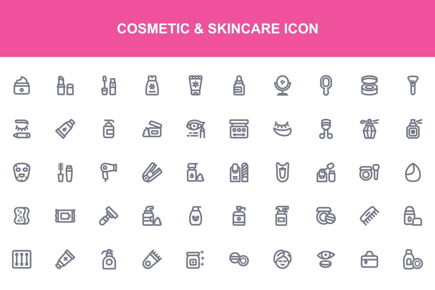 set di icone simbolo app cosmetica vettore