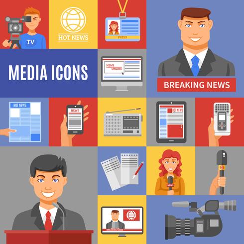 Set di icone del giornalismo vettore