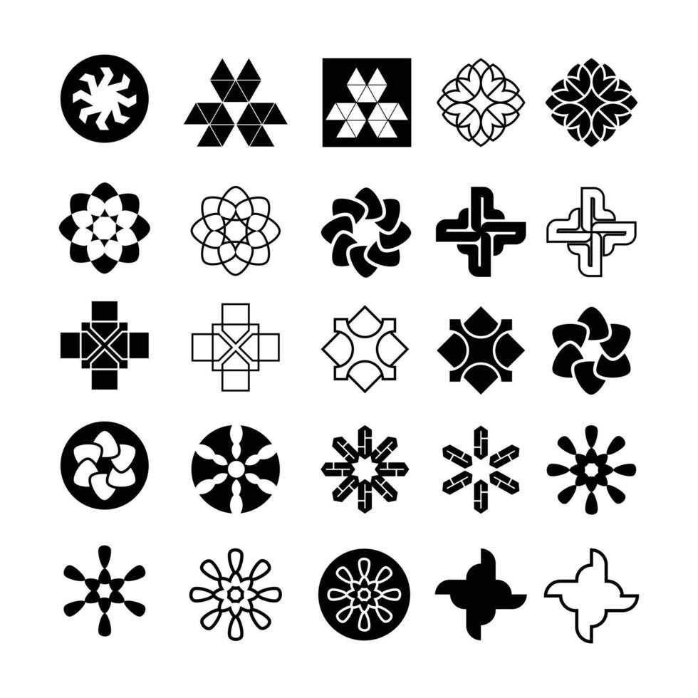 i vari stili di set di raccolta di stelle. varie forme di illustrazioni di stelle adatte per fiocchi di neve, oggetti scintillanti, decorazioni, ecc. vettore