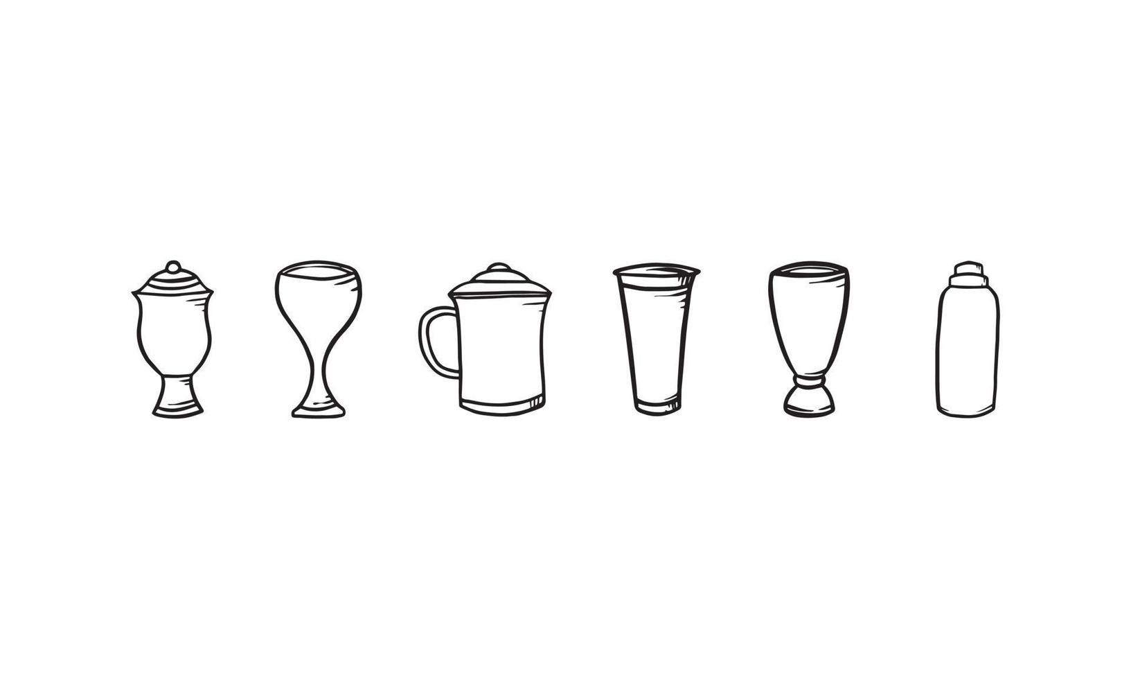 set di raccolta di illustrazione di bottiglie o bicchieri. illustrazione dell'elemento in un semplice disegno di assieme per creare un design creativo. vettore