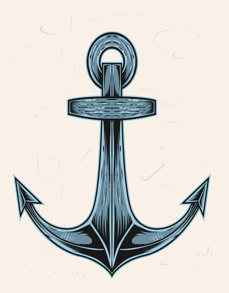 illustrazione vettoriale vintage anchor ship