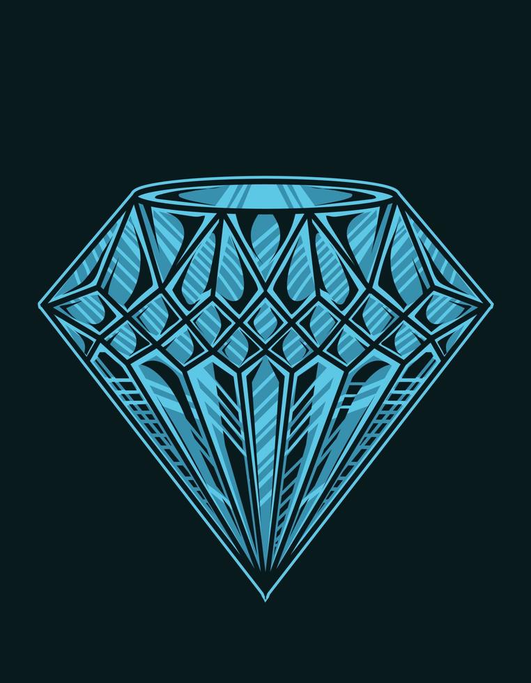 illustrazione vettoriale lusso diamante blu color