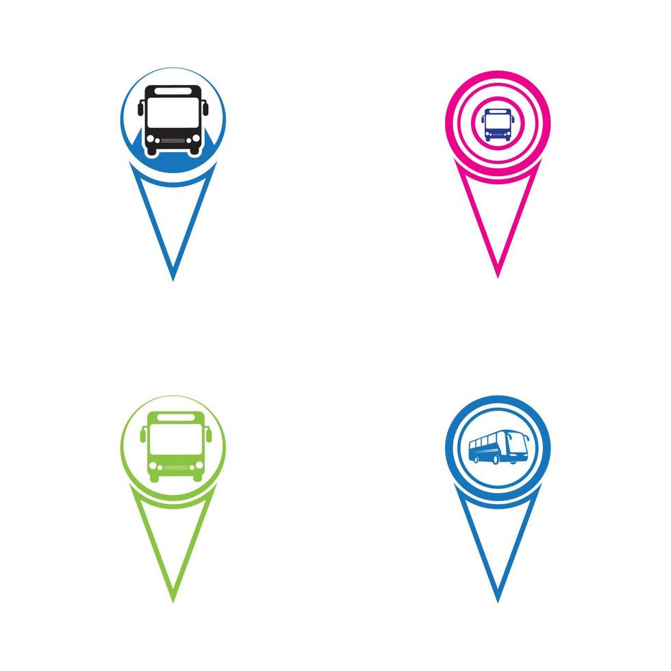 segno del puntatore della mappa della posizione della stazione degli autobus vettore