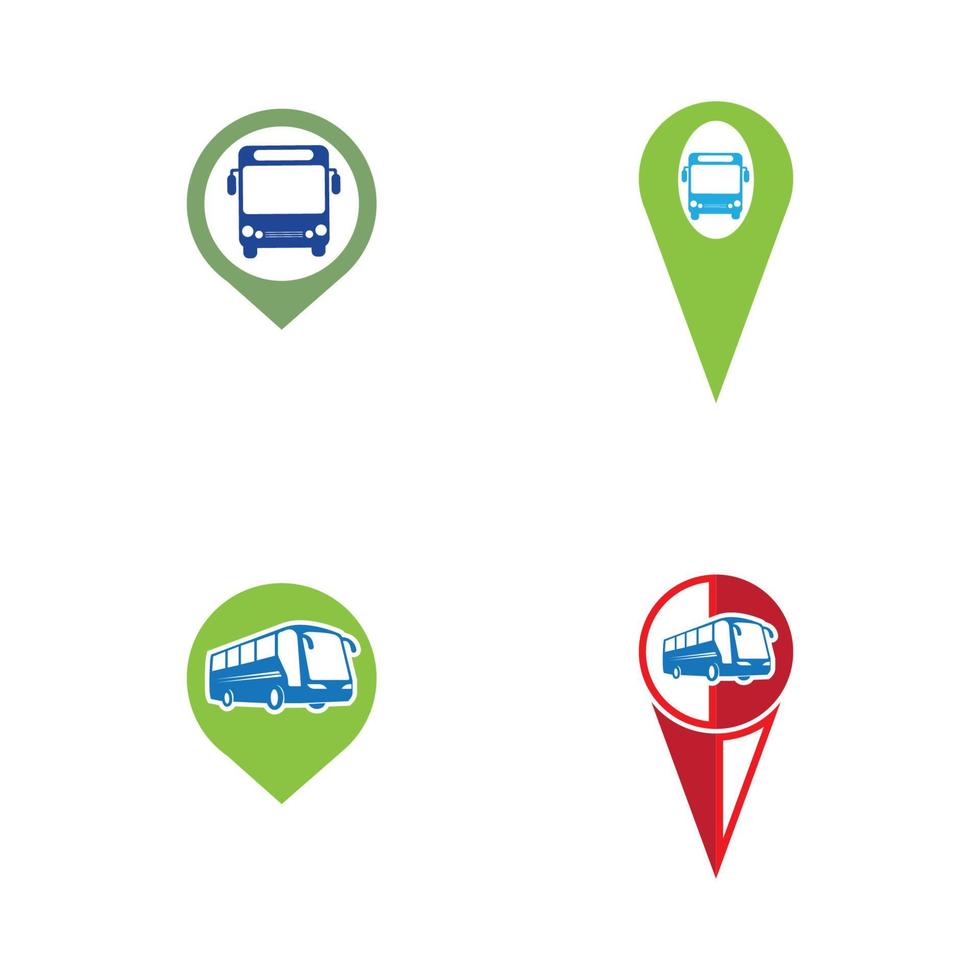 segno del puntatore della mappa della posizione della stazione degli autobus vettore