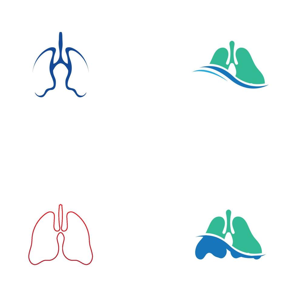 vettore del modello di progettazione dell'illustrazione del logo dei polmoni dell'organo