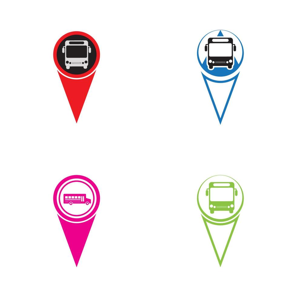 segno del puntatore della mappa della posizione della stazione degli autobus vettore