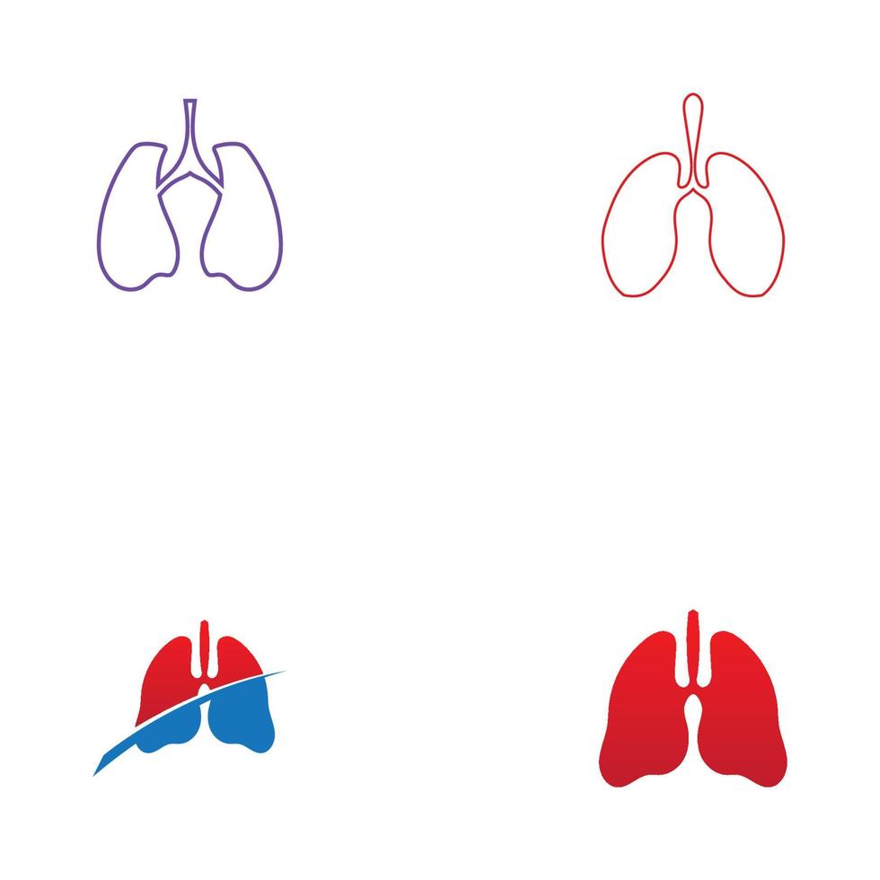 vettore del modello di progettazione dell'illustrazione del logo dei polmoni dell'organo