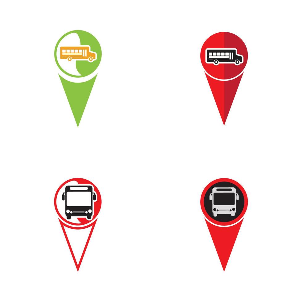 segno del puntatore della mappa della posizione della stazione degli autobus vettore