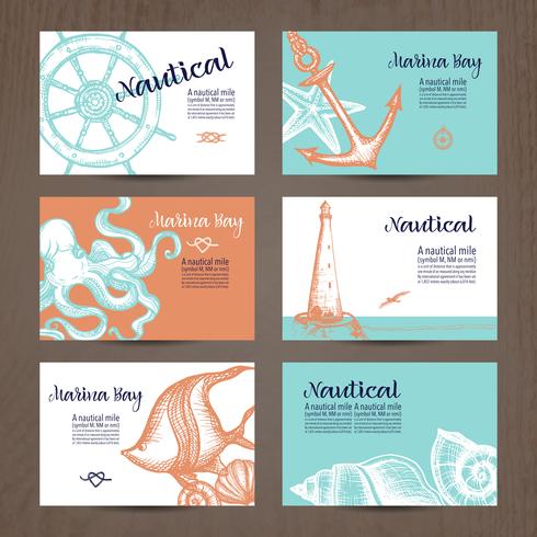 Set di carte nautiche vettore