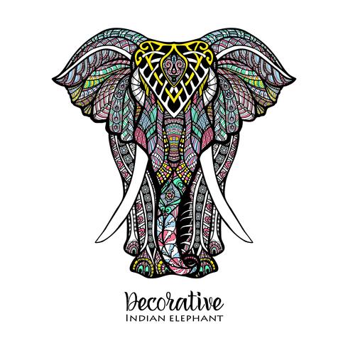 Illustrazione colorata elefante vettore