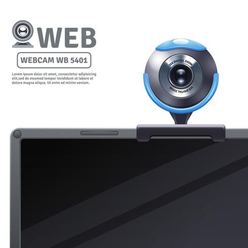 Webcam sul computer illustrazione vettore