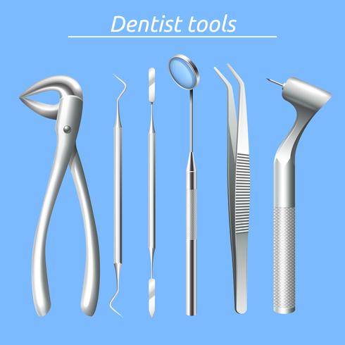 Set di strumenti del dentista vettore