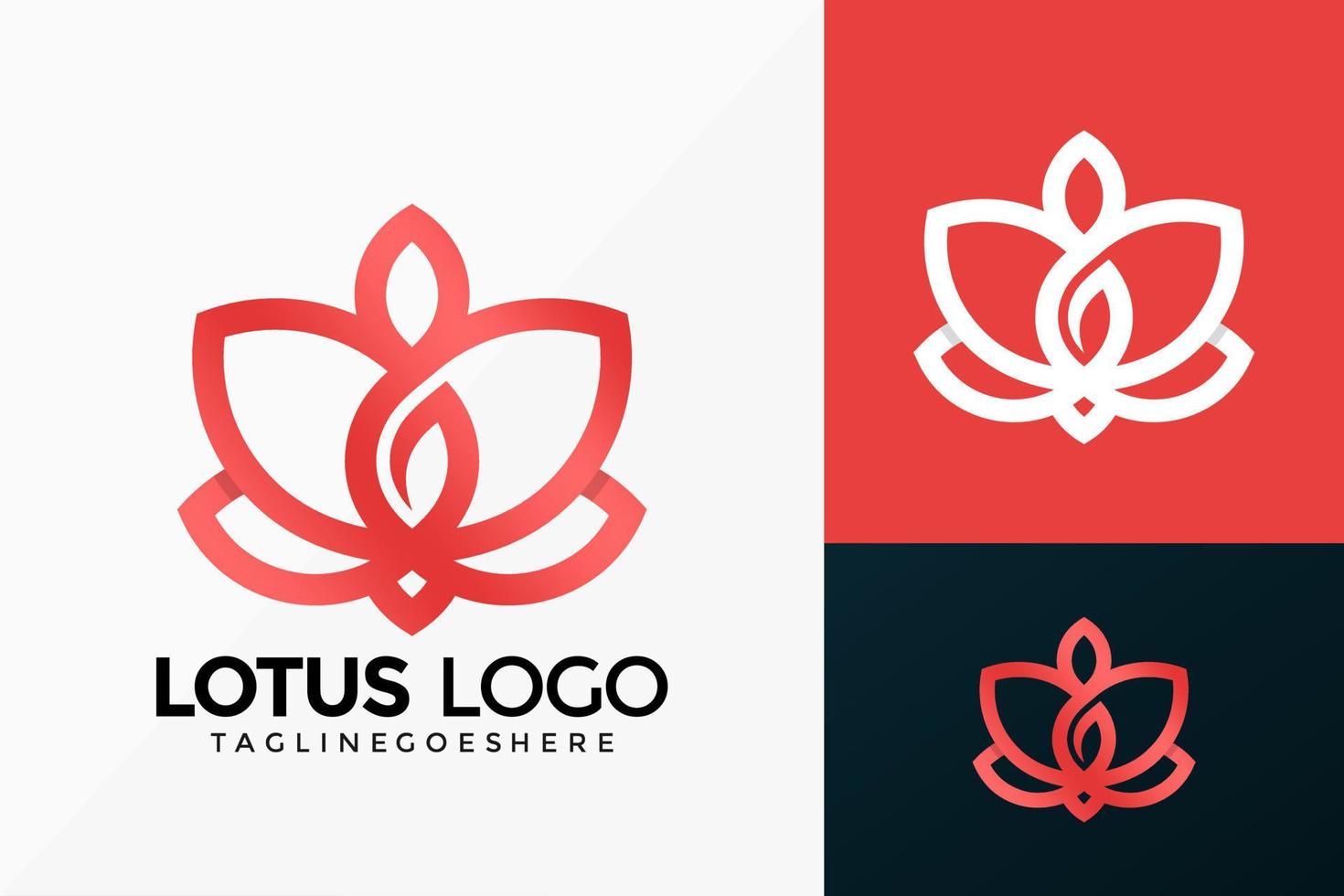 disegno vettoriale di loto fiore premium logo. emblema astratto, concetto di design, loghi, elemento logotipo per modello.