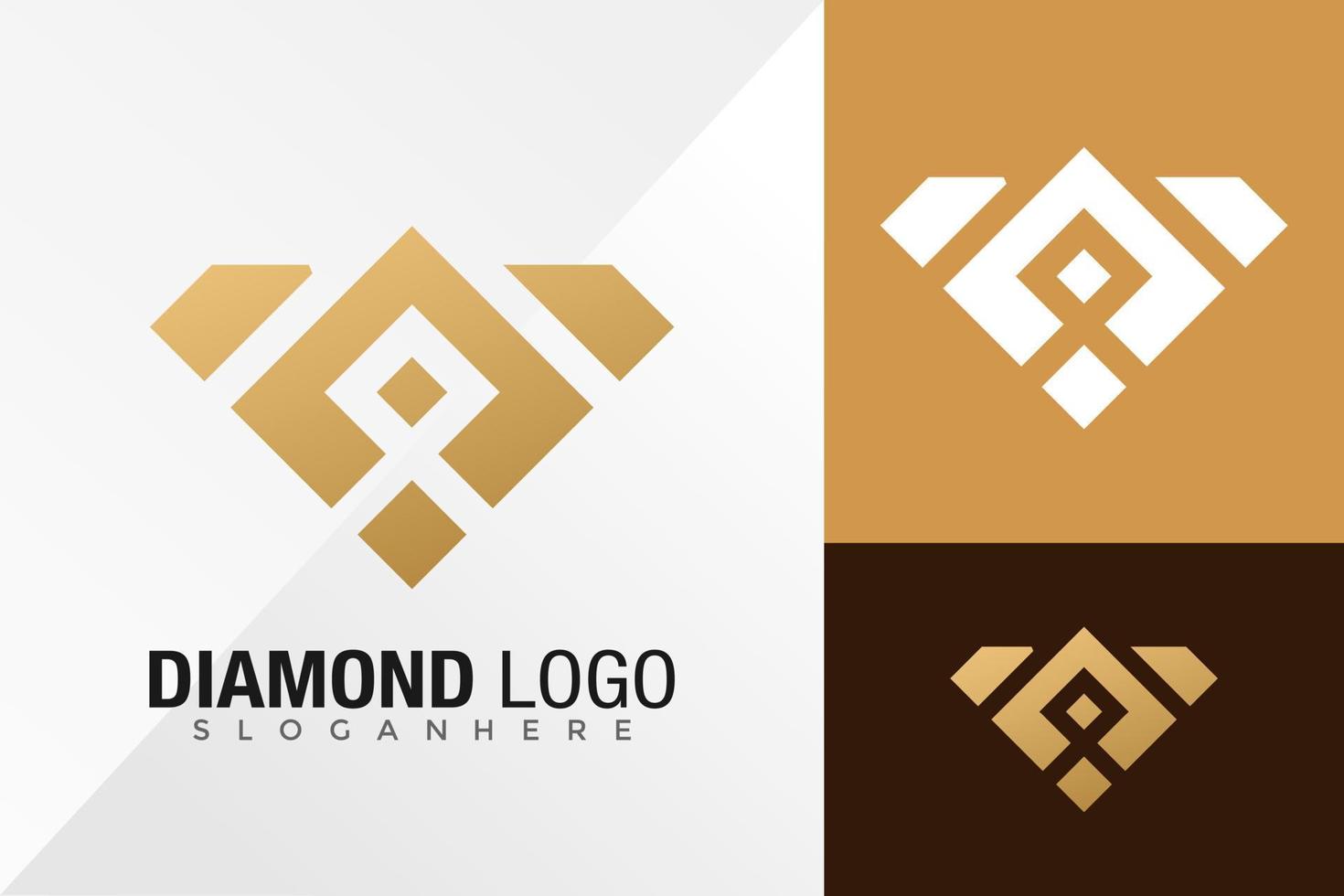 modello di illustrazione vettoriale di diamante cristallo logo design