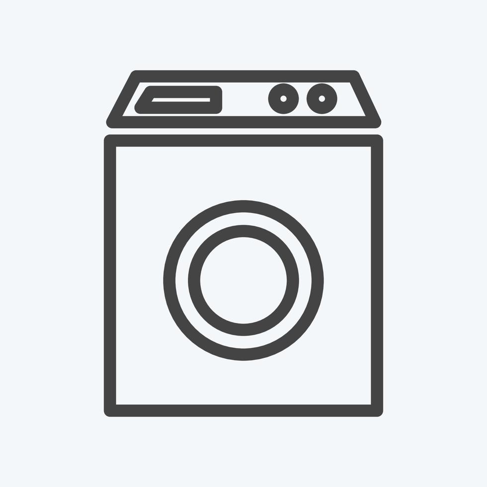 icona lavatrice - stile linea - illustrazione semplice, tratto modificabile vettore