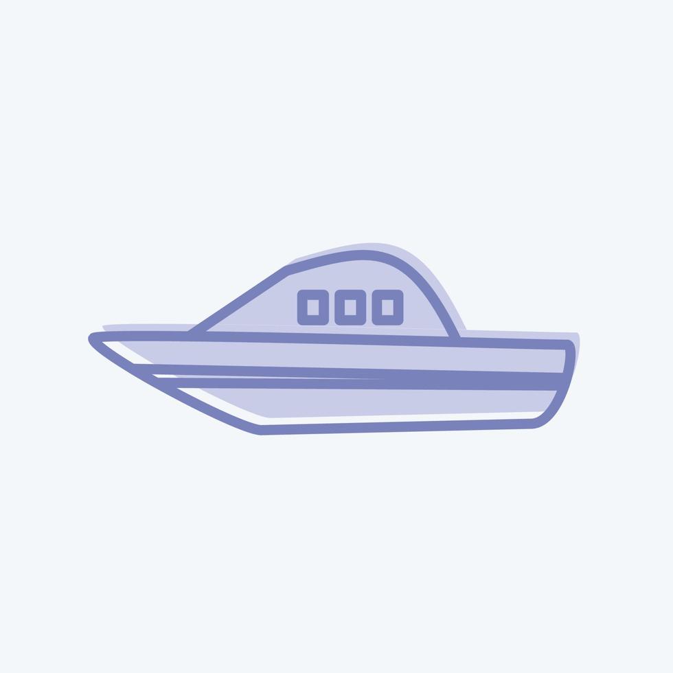 icona barca - stile bicolore - illustrazione semplice, tratto modificabile vettore