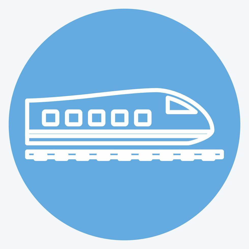 icona treni - stile occhi azzurri - illustrazione semplice, tratto modificabile vettore