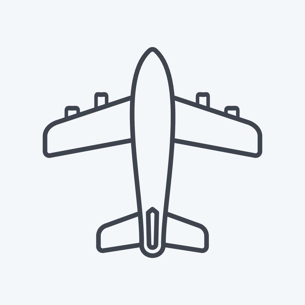 icona aeroplano - stile linea - illustrazione semplice, tratto modificabile vettore