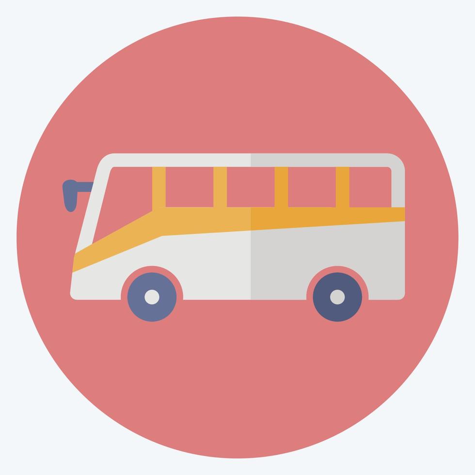 icona bus - stile piatto - illustrazione semplice, tratto modificabile vettore