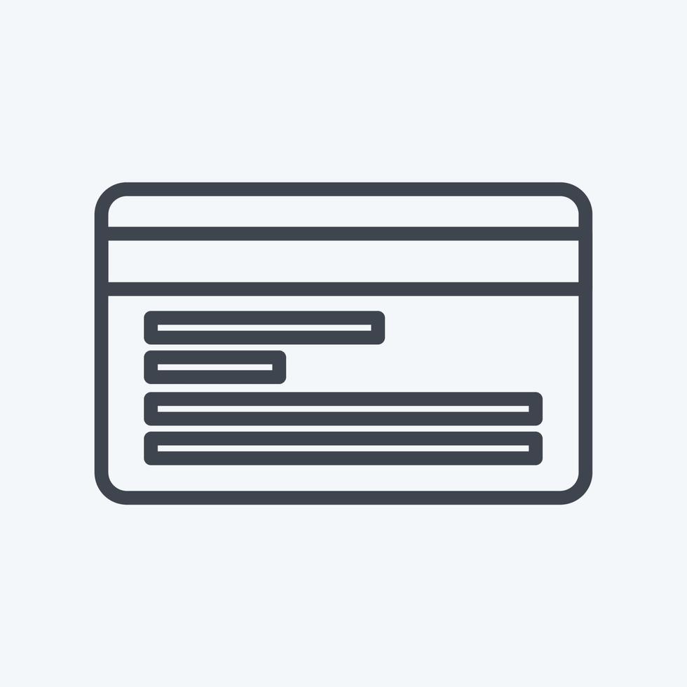 icona carta di credito - stile linea - illustrazione semplice, tratto modificabile vettore