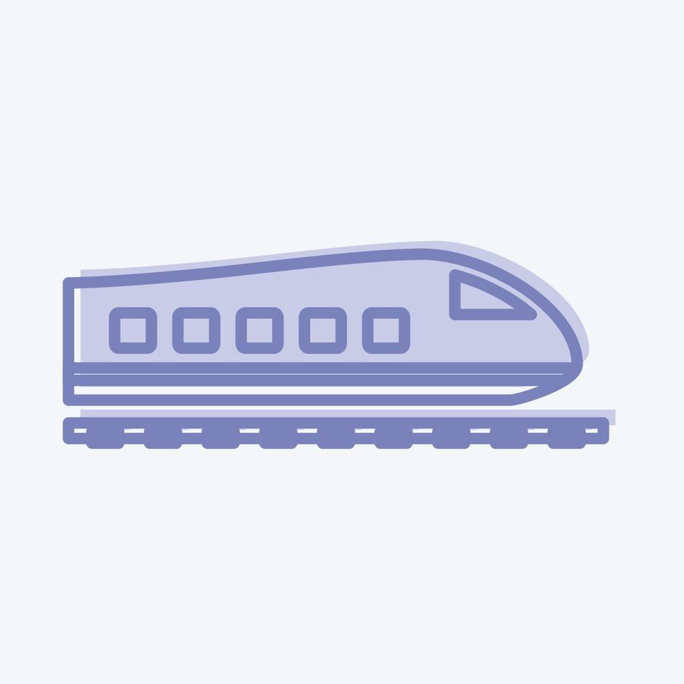 icona treni - stile bicolore - illustrazione semplice, tratto modificabile vettore