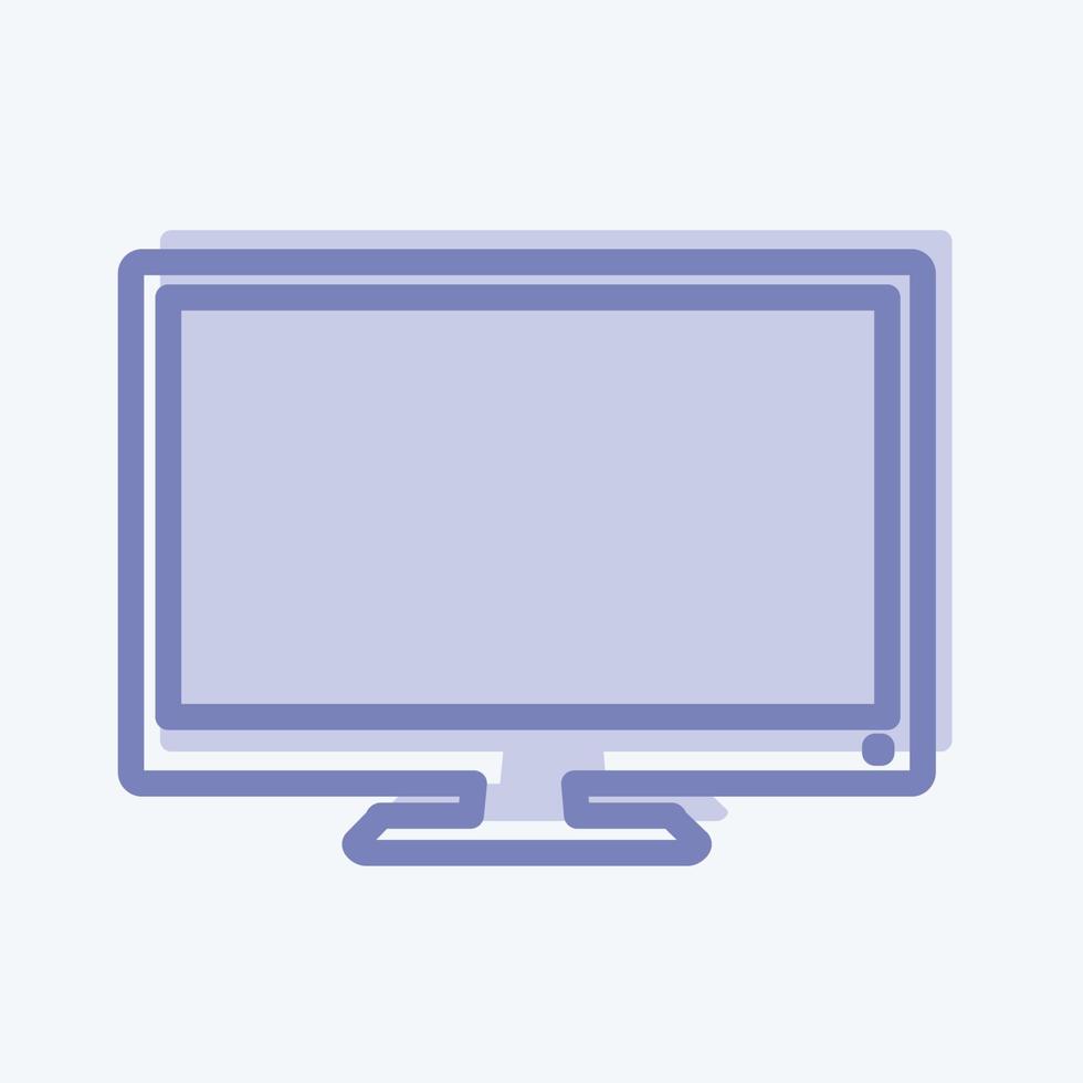 icona schermo lcd - stile a due toni - illustrazione semplice, tratto modificabile vettore