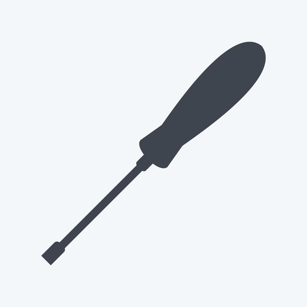 icona cacciavite - stile glifo - illustrazione semplice, tratto modificabile vettore
