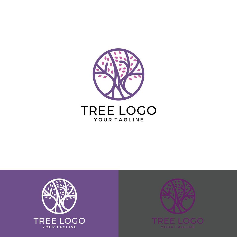 icona di vettore dell'albero. disegno di marchio dell'illustrazione di vettore degli alberi della natura.