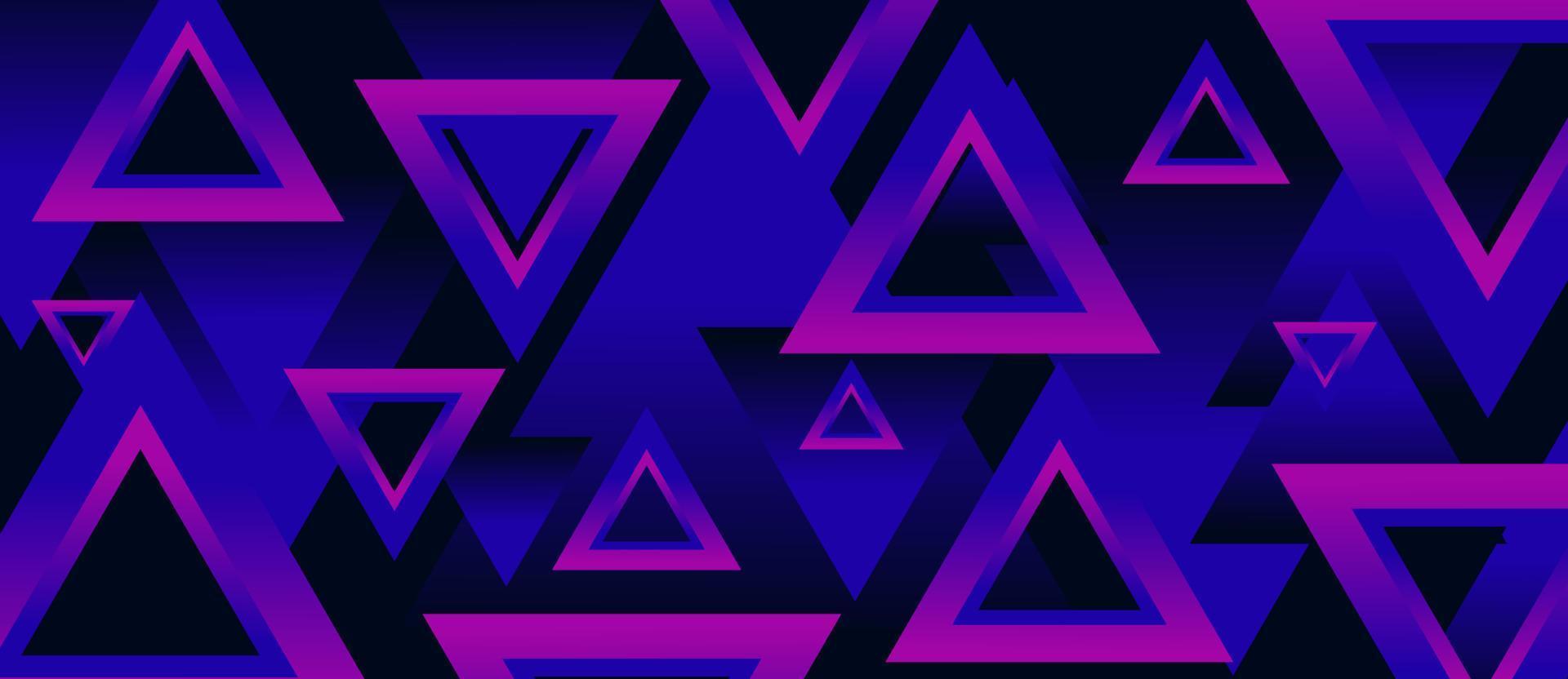 gradiente viola, neon triangolo forma geometrica futuristica sfondo astratto. vettore