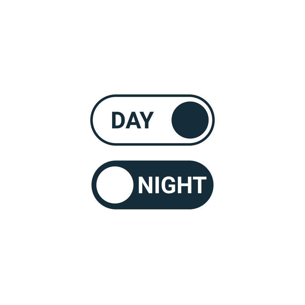 icone di commutazione giorno-notte. ora del giorno cambia il design dell'interfaccia. interruttore. modalità giorno e notte. illustrazione vettoriale