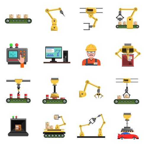 Set di icone di robot vettore