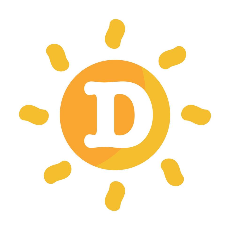 set di raccolta del logo dell'icona del sole della vitamina d, colecalciferolo del corpo. goccia d'oro complesso vitaminico goccia. illustrazione vettoriale medico per la brughiera