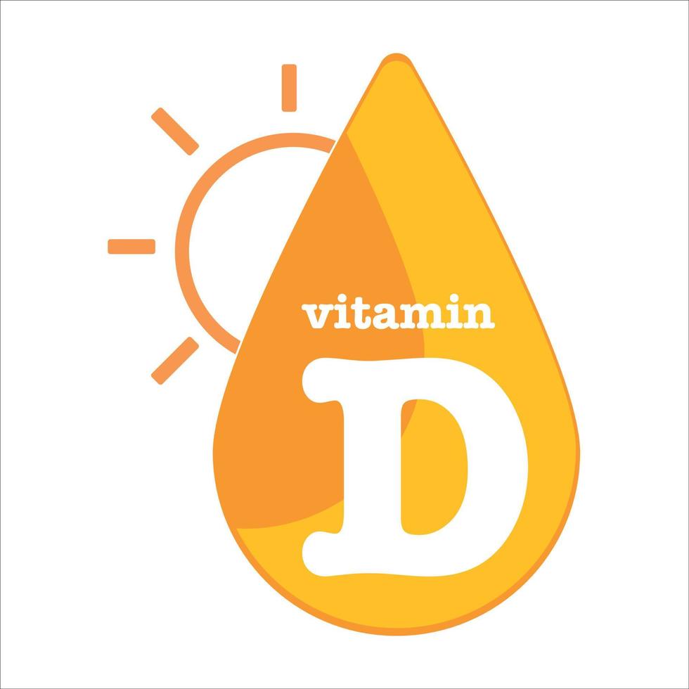 set di raccolta del logo dell'icona del sole della vitamina d, colecalciferolo del corpo. goccia d'oro complesso vitaminico goccia. illustrazione vettoriale medico per la brughiera