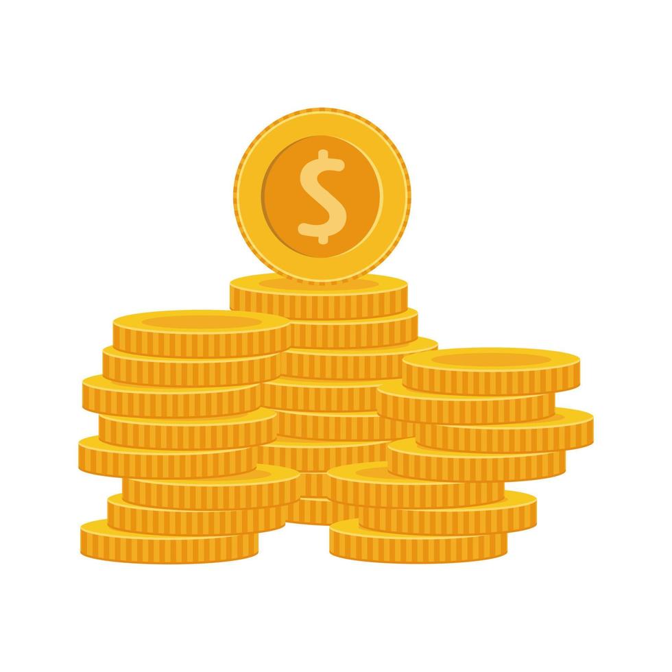 soldi monete d'oro illustrazione vettoriale isolato
