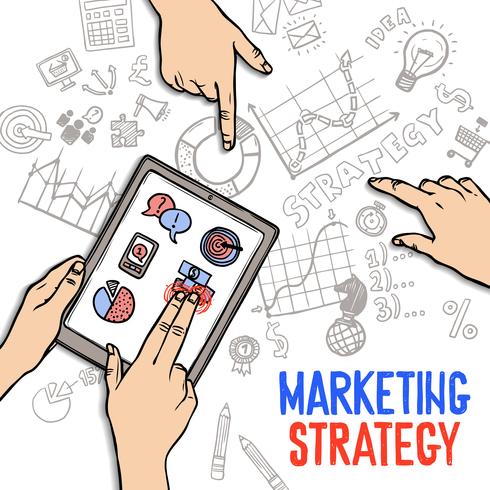 Concetto di strategia di marketing vettore