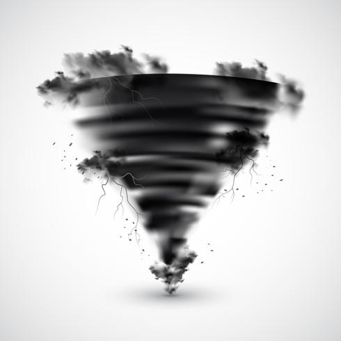 Illustrazione realistica di tornado vettore