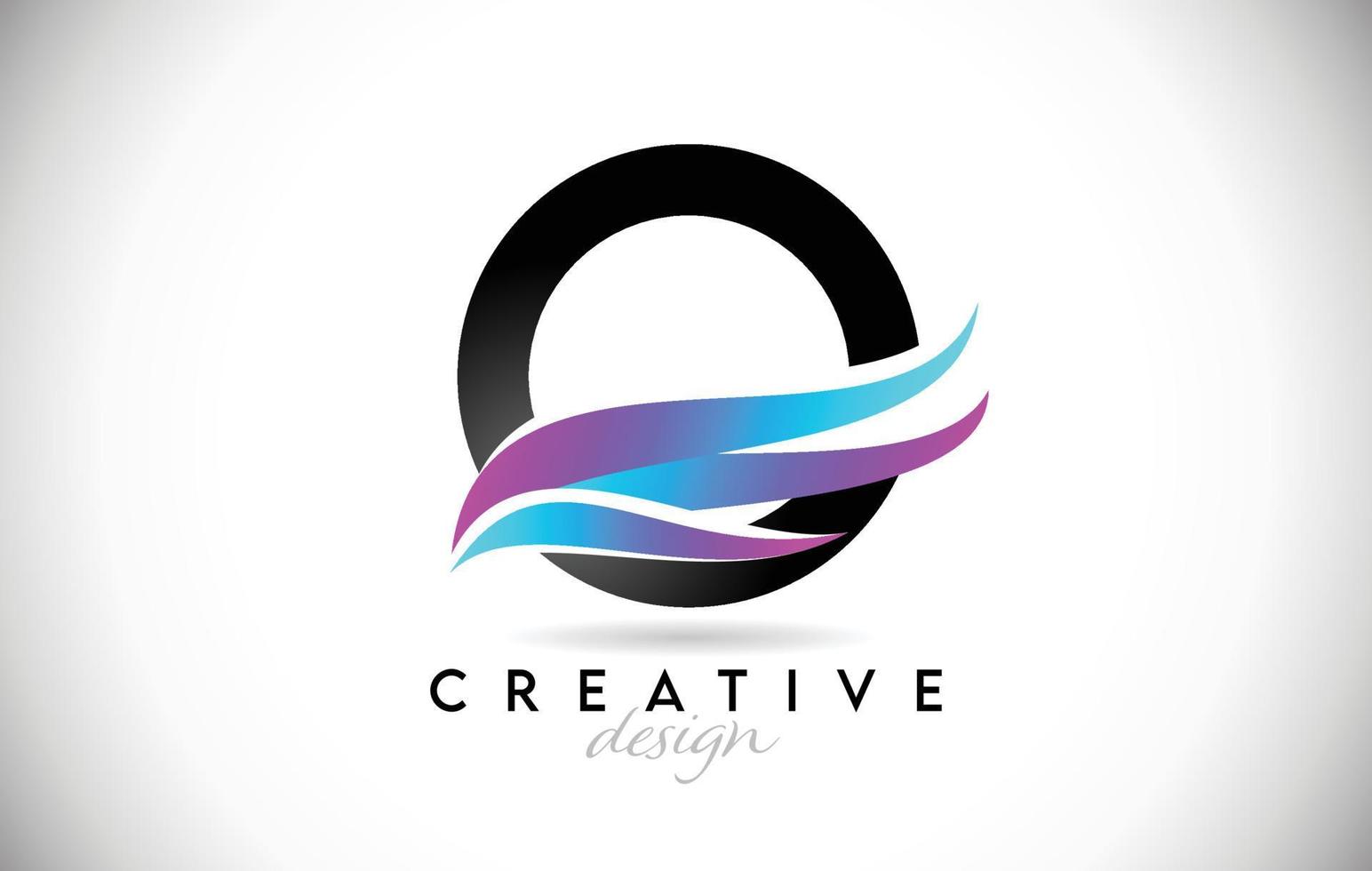 lettera o logo con swoosh sfumati creativi. lettera o elegante creativa con icona vettoriale colorata