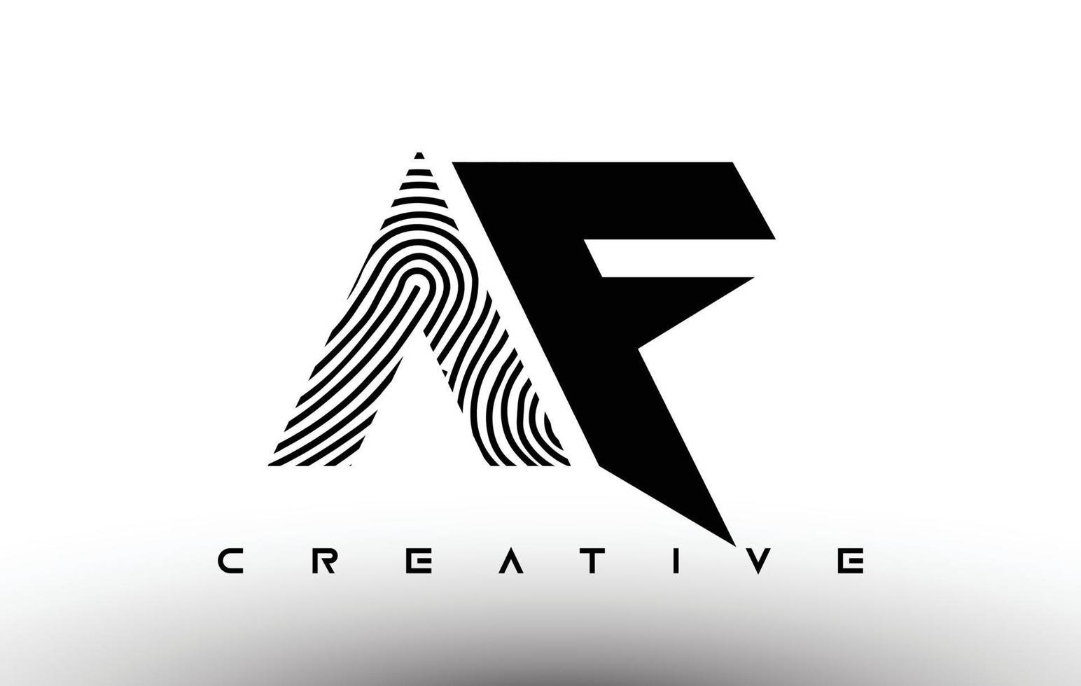 design del logo della lettera zebra dell'impronta digitale af. af logo con impronta digitale icona creativa vector