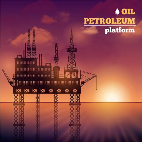 Piattaforma petrolifera petrolifera vettore