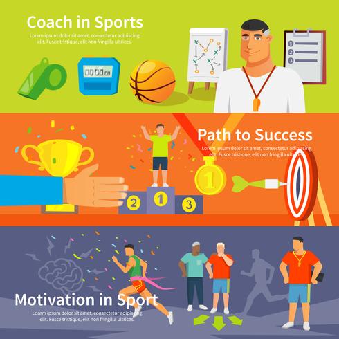 set di banner di coaching sport vettore