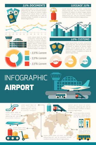 Set infografica aeroporto vettore