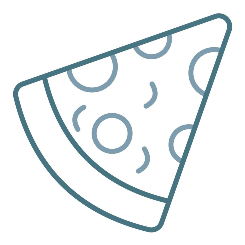 icona a due colori della linea della fetta di pizza vettore