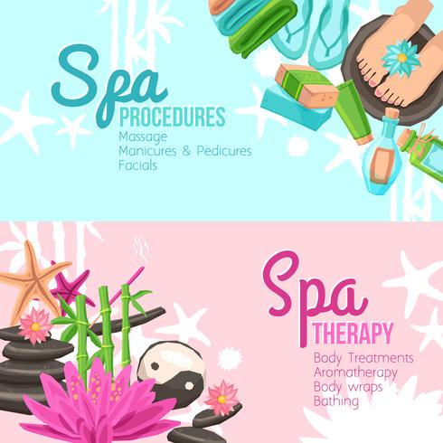 Set di banner Spa vettore