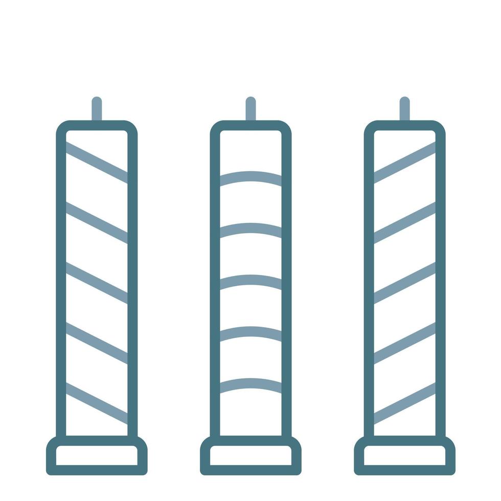 linea di candele icona a due colori vettore