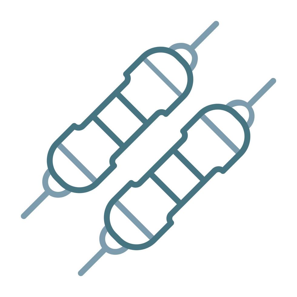icona a due colori della linea del resistore vettore