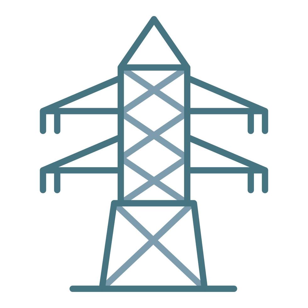 icona a due colori della linea della torre elettrica vettore